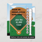 Tableau de baseball Bat et invitation (Devant / Derrière)