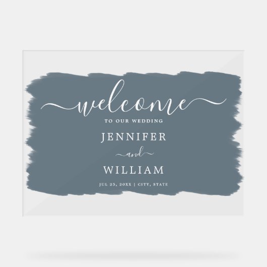 Tableau de bienvenue de mariage élégant peint en b (Recto)