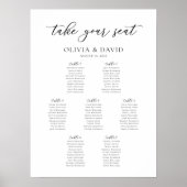 Tableau de bienvenue pour 7 tables en écriture élé (Devant)