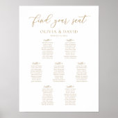 Tableau de bienvenue pour 7 tables en écriture élé (Devant)