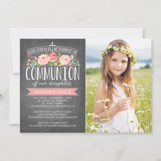 Tableau de bord de bannière Rose| Invitation à la  (Devant)