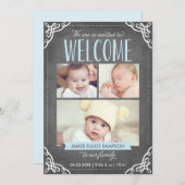 Tableau de bord de bienvenue 3 photos | Faire-part (Devant / Derrière)
