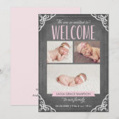 Tableau de bord de bienvenue 3 photos | Faire-part (Devant / Derrière)