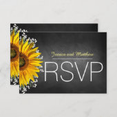 Tableau de bord de tournesol rustique RSVP (Devant / Derrière)