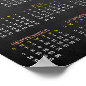 Tableau de bord Design Calendrier 2025 Poster (Coin)