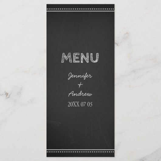 Tableau de bord du menu mariage (Dos)