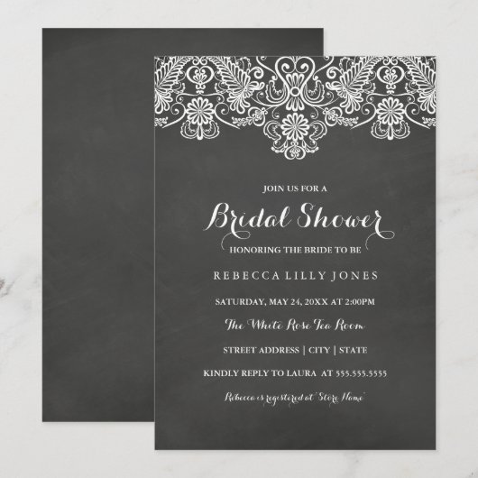 Tableau de bord et dentelle blanche | Invitation d (Devant / Derrière)