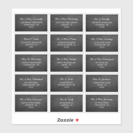 Tableau de bord moderne Étiquettes de adresse indi (Feuille)