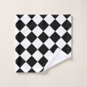 Tableau de bord noir et blanc À damiers Drapeau (Gant de toilette)