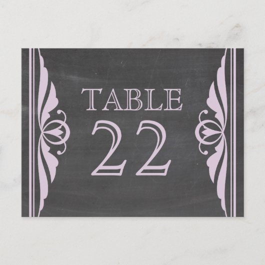 Tableau de bord pourpre déco Numéro de table Carte (Devant)