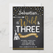 Tableau de bord Wild and Three Birthday Invitation (Devant)