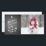 TABLEAU DE CHALKBOARD MERRY CHRISTMAS | CARTE PHOT<br><div class="desc">NOËL RUSTIQUE DE JEUX | CARTE PHOTO VACANCES. Elke Clarke© Police à craie amusante utilisée sur un arrière - plan à effet de tableau noir. Je vous souhaite un Joyeux Noël et une Bonne Année. Personnalisez avec votre nom et votre photo de famille. Autres couleurs et styles disponibles sur www.zazzle.com/monogramgallery....</div>