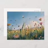 Tableau de champ bourdonnant de vie Carte postale (Devant / Derrière)