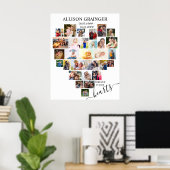 Tableau de collage de photos en forme de cœur pour (Bureau à domicile)