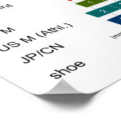 Tableau de comparaison des tailles de chaussures p (Coin)