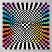 Tableau de contrôle op art Rainbow love (Devant)