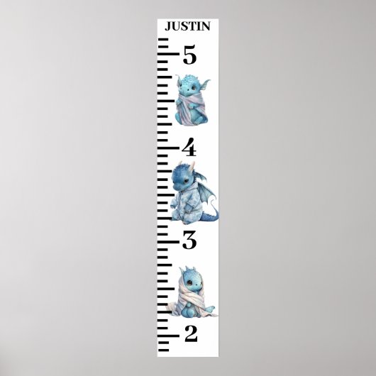 Tableau de croissance de l'aquarelle de Dragon Ble (Devant)