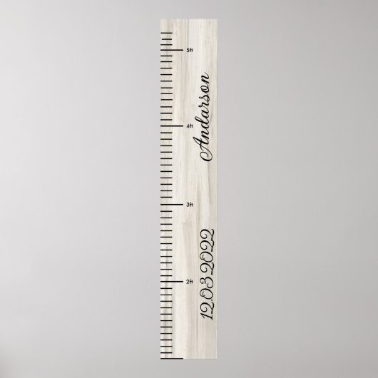 Tableau de croissance du bébé en bois personnalisé (Devant)