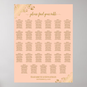 Tableau de disposition de mariage de 29 tables Gol