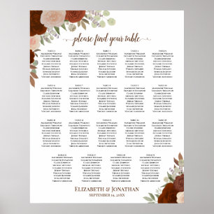 Tableau de disposition de mariage floral automnal