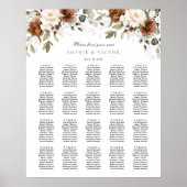 Tableau de disposition de mariage Floral Rust Blan (Devant)