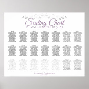 Tableau de disposition de mariage violet et gris 2