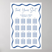 Tableau de disposition de table moderne bleu ondul (Devant)