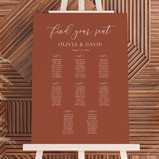 Tableau de disposition de table Terracotta Elegant