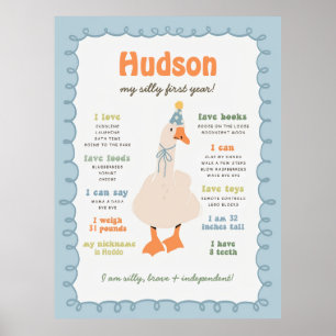 Tableau de jalons Silly Goose imprimable, Un jars 