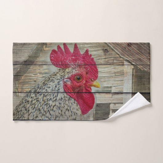 Tableau de la grange de poulet rustique Rooster (Serviette à main)