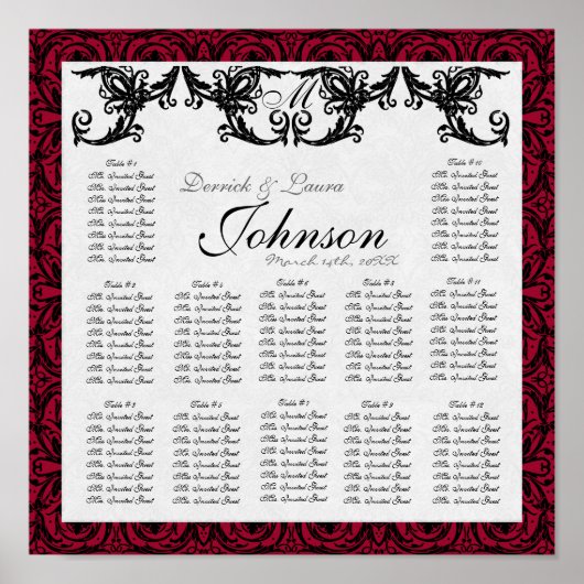 Tableau de la réception, Damas noir blanc (Devant)