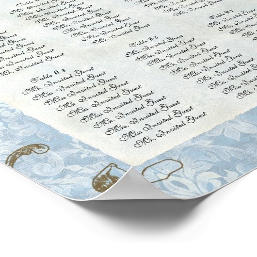 Tableau de la réception Fleur di Lys Damask Tablea (Coin)