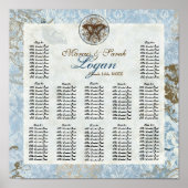 Tableau de la réception Fleur di Lys Damask Tablea (Devant)