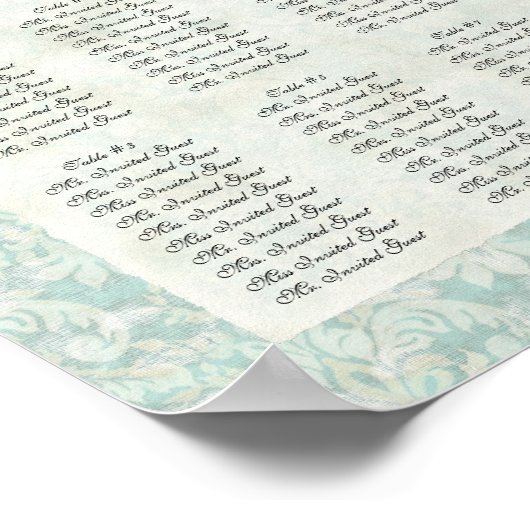 Tableau de la réception Fleur di Lys Damask Tablea (Coin)