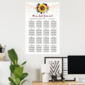 Tableau de la table de Mariage de tournesol rustiq (Bureau à domicile)