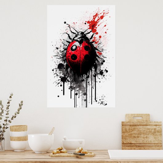 Tableau de Ladybug d'encre (Cuisine)