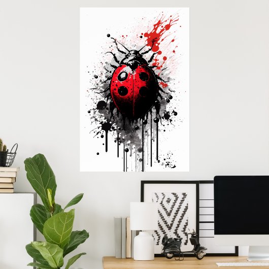 Tableau de Ladybug d'encre (Bureau à domicile)