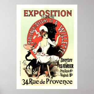Tableau de l'EXPOSITION Ad Jules Cheret Français