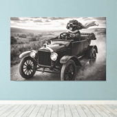 Tableau de luxe de Cockapoo - Toile de style vinta (Insitu (Plancher de Bois))