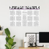 Tableau de mariage à garniture violette et damas n (Bureau à domicile)