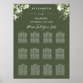 Tableau de mariage à la verdure florale vert olive (Devant)