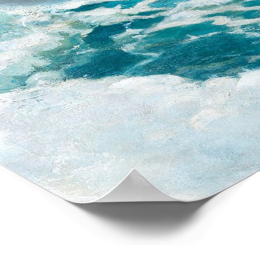 Tableau de mariage à l'aquarelle avec vagues océan (Coin)