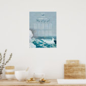 Tableau de mariage à l'aquarelle avec vagues océan (Cuisine)