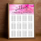 Tableau de mariage à l'aquarelle ombrée - Rose
