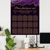 Tableau de mariage agate pailleté violet et or (Bureau à domicile)