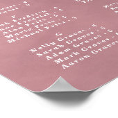 Tableau de Mariage Alphabetique Rose Sauvage Rose (Coin)