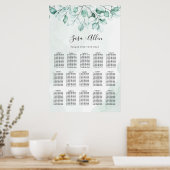 Tableau de mariage au eucalyptus vert (Cuisine)
