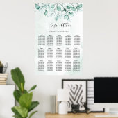 Tableau de mariage au eucalyptus vert (Bureau à domicile)