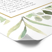 Tableau de mariage aux feuilles d'aquarelle de ver (Coin)