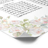 Tableau de mariage aux roses roses blanches pour 1 (Coin)